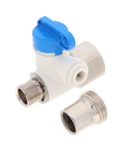 1/2" NPS x 3/8" COMP x 1/4" OD Speedfit Angle Stop Adapter Valve