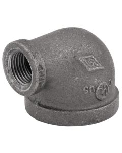 1-1/4" x 1/2" Black 90° Reducing Elbow