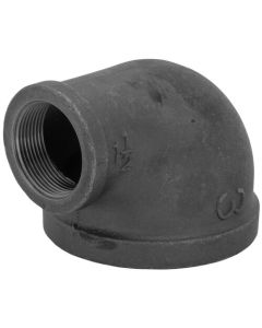 3" x 1-1/2" Black 90-Degree Reducing Elbow