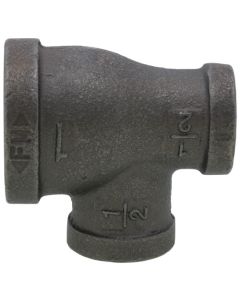 1" x 1/2" x 1/2" Black Reducing Tee