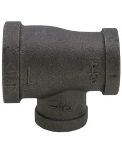 1" x 3/4" x 1/2" Black Reducing Tee
