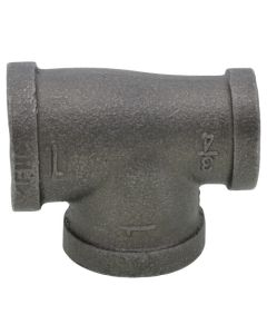 1" x 3/4" x 1" Black Reducing Tee