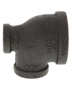 1-1/4" x 1/2" x 3/4" Black Reducing Tee