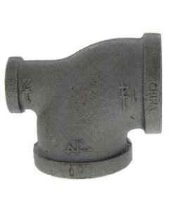 1-1/4" x 1/2" x 1-1/4" Black Reducing Tee