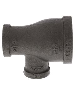 1-1/4" x 3/4" x 1/2" Black Reducing Tee