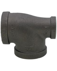 1-1/4" x 3/4" x 1-1/4" Black Reducing Tee