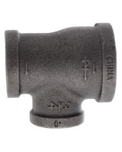 1-1/4" x 1" x 3/4" Black Reducing Tee