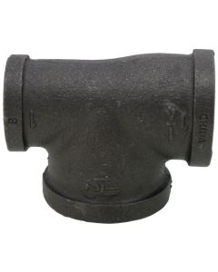 1-1/4" x 1" x 1-1/2" Black Reducing Tee