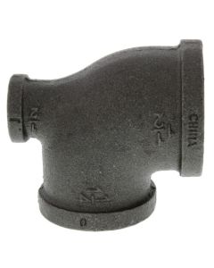 1-1/2" x 1/2" x 1-1/4" Black Reducing Tee