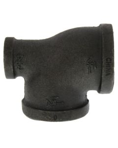 1-1/2" x 3/4" x 1-1/2" Black Reducing Tee