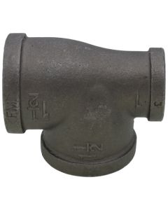 1-1/2" x 1" x 1-1/2" Black Reducing Tee