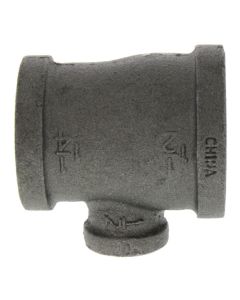 1-1/2" x 1-1/4" x 1/2" Black Reducing Tee
