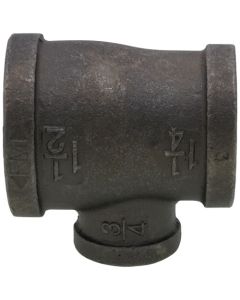 1-1/2" x 1-1/4" x 3/4" Black Reducing Tee