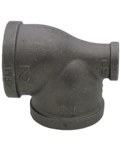2" x 3/4" x 2" Black Reducing Tee