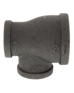 2" x 1-1/4" x 1-1/4" Black Reducing Tee