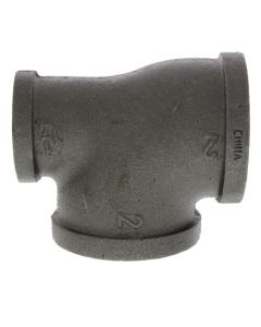 2" x 1-1/4" x 2" Black Reducing Tee