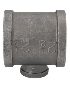 2-1/2" x 2-1/2" x 1" Black Reducing Tee