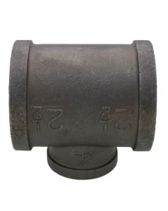 2-1/2" x 2-1/2" x 1-1/2" Black Reducing Tee