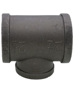 2-1/2" x 2-1/2" x 2" Black Reducing Tee