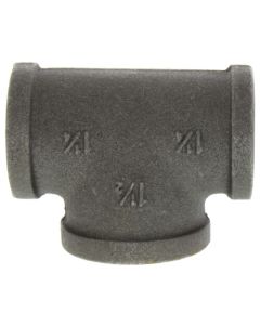 1-1/4" x 1-1/4" x 1-1/2" Black Reducing Tee
