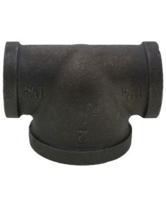 1-1/4" x 1-1/4" x 2" Black Reducing Tee