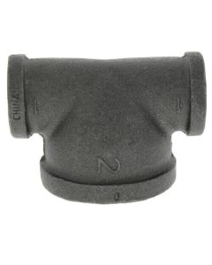 2" x 2" x 2-1/2" Black Reducing Tee