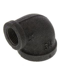 3/4" x 3/8" Black 90° Reducing Elbow
