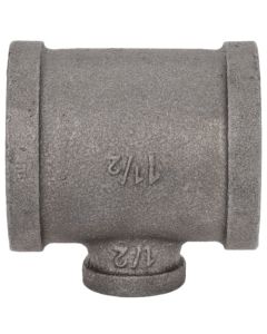 1-1/2" x 1-1/2" x 1/2" Black Reducing Tee