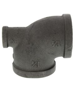 1-1/2" x 1/2" x 1-1/2" Black Reducing Tee
