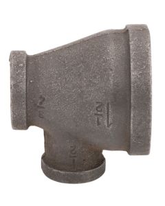 1-1/2" x 3/4" x 1/2" Black Reducing Tee