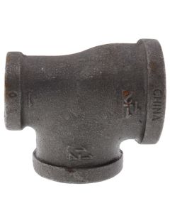 1-1/2" x 1" x 1-1/4" Black Reducing Tee