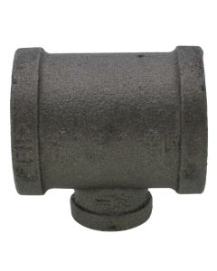 1-1/4" x 1-1/4" x 1/2" Black Reducing Tee