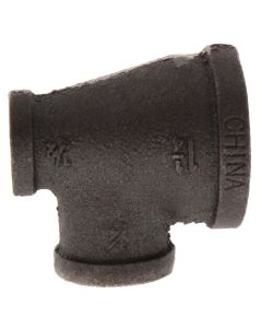 1-1/4" x 1/2" x 3/4" Black Reducing Tee