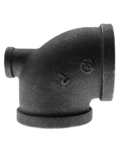 2" x 1/2" x 2" Black Reducing Tee