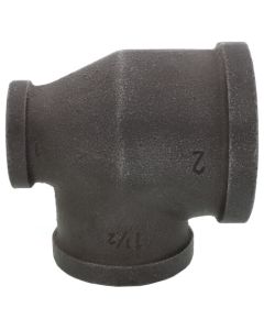 2" x 1" x 1-1/2" Black Reducing Tee
