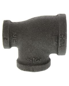 2" x 1-1/4" x 1-1/2" Black Reducing Tee