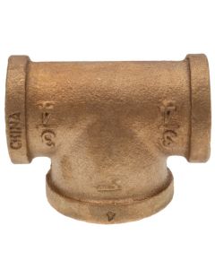 3/4" x 3/4" x 1" Bull Head Brass Tee (Lead Free)