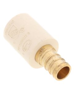 3/4" PEX Crimp x 1" CPVC Socket Brass Adapter