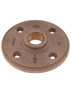 1/2" Brass Floor Flange w/ Holes (Lead-Free)