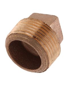 1" Brass Plug, Cored (Lead Free)