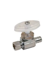 1/2" PEX Crimp x 1/4" OD Comp. Straight Stop Valve, Multi-Turn, Lead Free (Rough Brass)