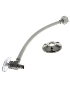 1/2" PEX Crimp x 7/8" Ballcock One Piece Supply Riser Kit, Multi Turn Angle (12" Length)