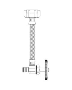 1/2" PEX Crimp x 1/2" FNPT One Piece Supply Riser Kit, Multi-Turn Angle (20" Length)