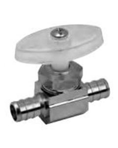 1/2" PEX Crimp x  1/2" PEX Crimp Straight Stop Valve, Multi-Turn, Lead Free (Rough Brass)