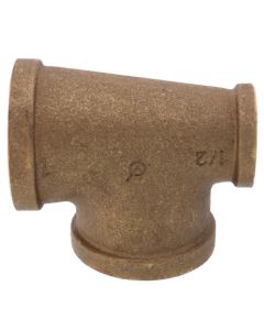 1" x 1/2" x 1" Reducing Brass Tee (Lead Free)