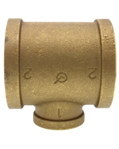 2" x 2" x 1" Reducing Brass Tee (Lead Free)