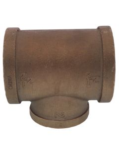 2-1/2" x 2-1/2" x 2" Reducing Brass Tee (Lead Free)