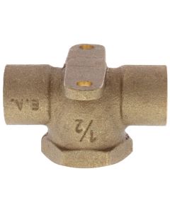 1/2" C x C x F Cast Brass Drop Ear Tee (Lead Free)