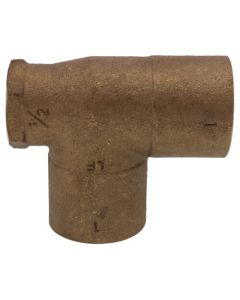 1" x 1/2" x 1" C x F x C Cast Brass Tee (Lead Free)
