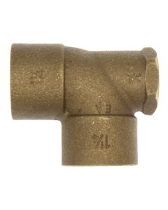 1-1/4" x 3/4" x 1-1/4" C x F x C Cast Brass Tee (Lead Free)